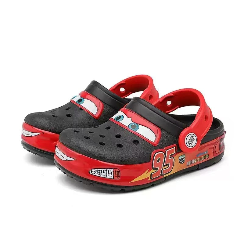 (Genuine) Kids Lightning McQueen Racing LED Clogs | Comfortable Non-Slip Sandals for Boys & Girls