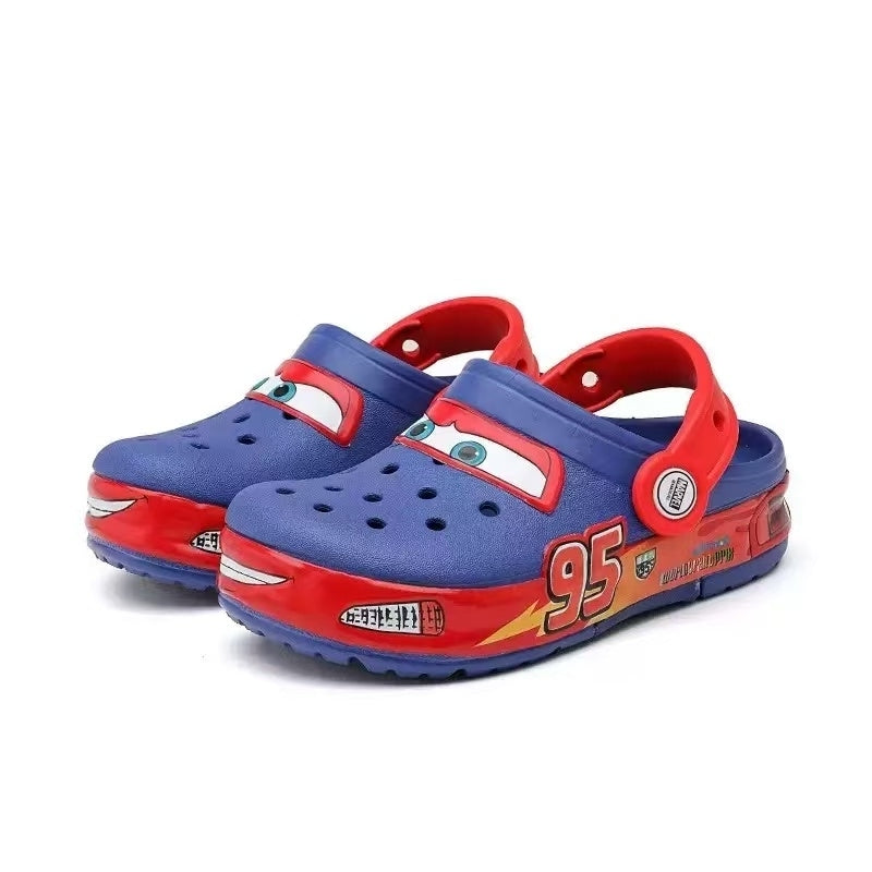 (Genuine) Kids Lightning McQueen Racing LED Clogs | Comfortable Non-Slip Sandals for Boys & Girls