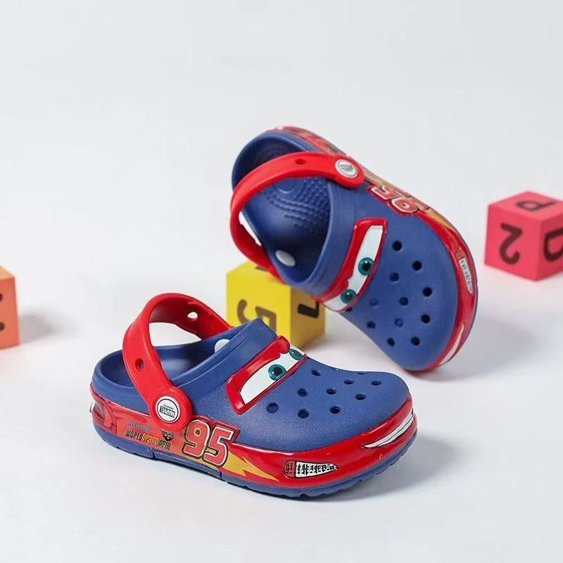 (Genuine) Kids Lightning McQueen Racing LED Clogs | Comfortable Non-Slip Sandals for Boys & Girls