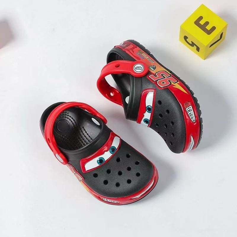 (Genuine) Kids Lightning McQueen Racing LED Clogs | Comfortable Non-Slip Sandals for Boys & Girls